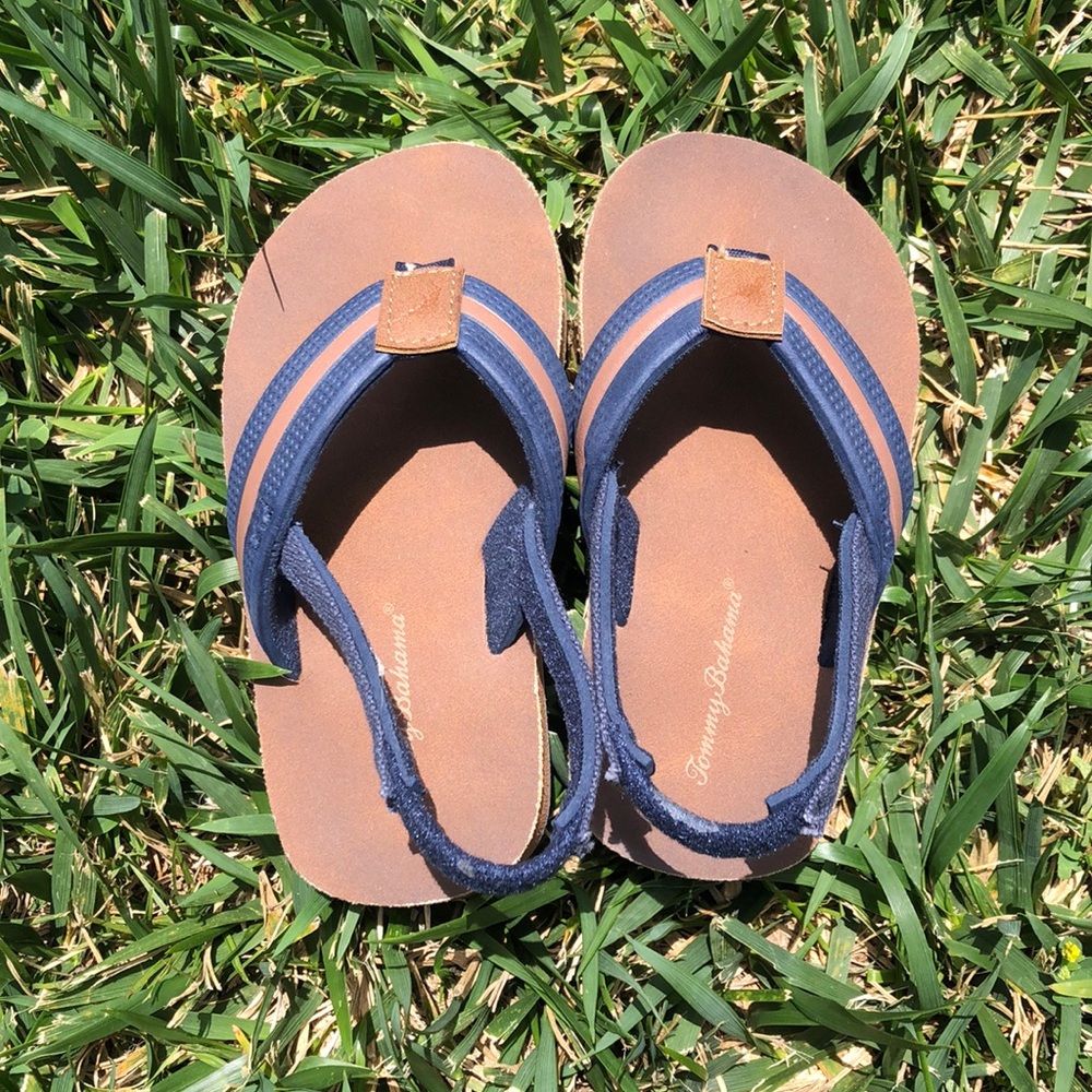 Tommy Bahama Sandals Flipflops Navy Blue Size 8-9 Toddler Boy